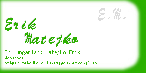 erik matejko business card